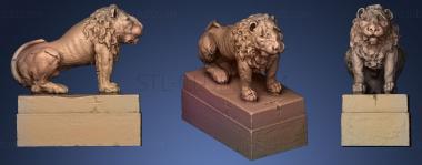 3D модель Красные мраморные львы (STL)